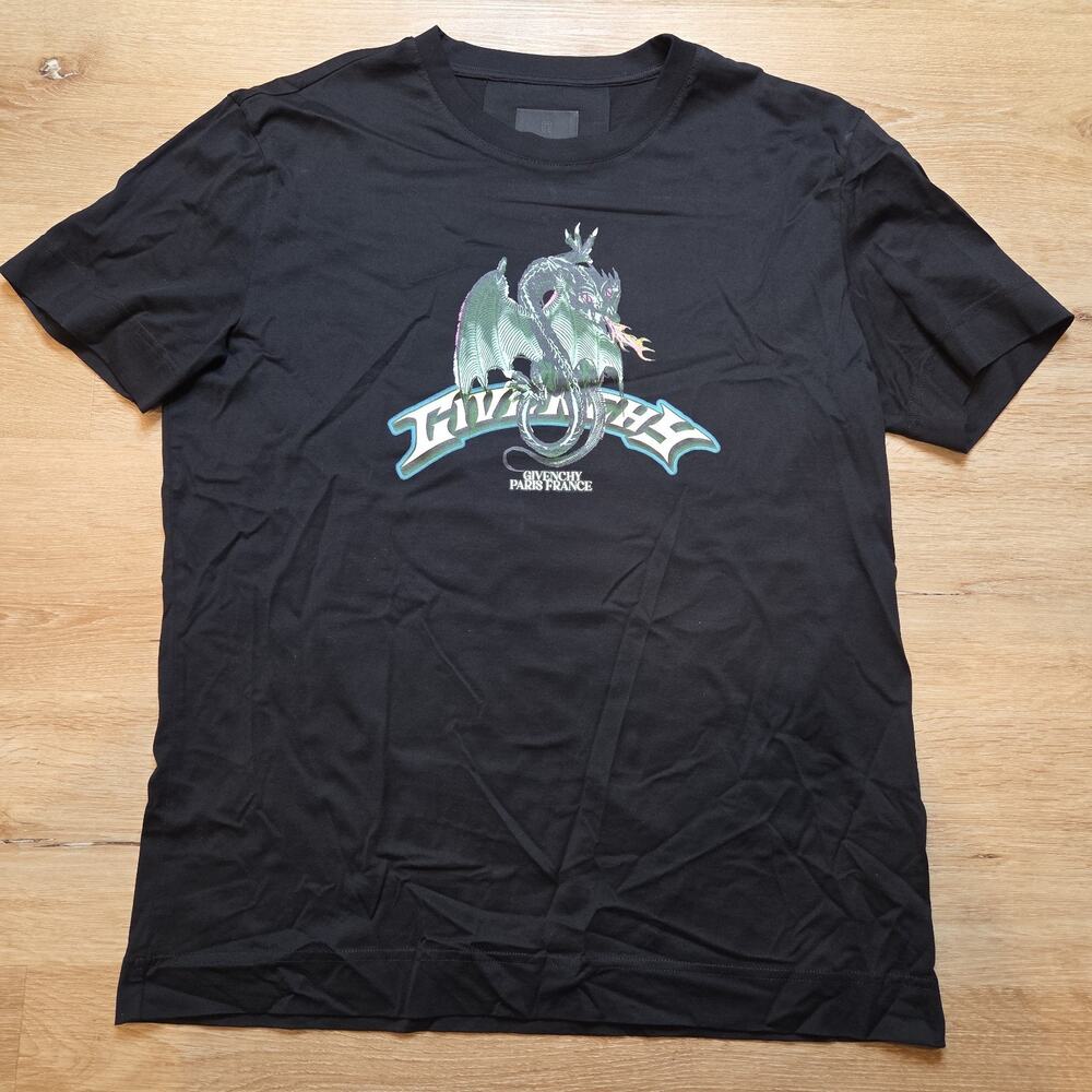 Givenchy Capricorn Dragon T-Shirt Mens XL Black Logo Graphic Designer Tee